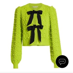 Alice + Oliva Kitty Bow Puff-Sleeve Cardigan